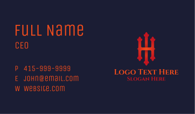 Fancy Motif Letter H & I Business Card