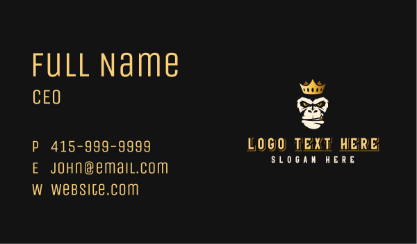 Ape King Crown Business Card Design Image Preview