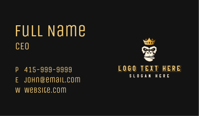 Ape King Crown Business Card Image Preview