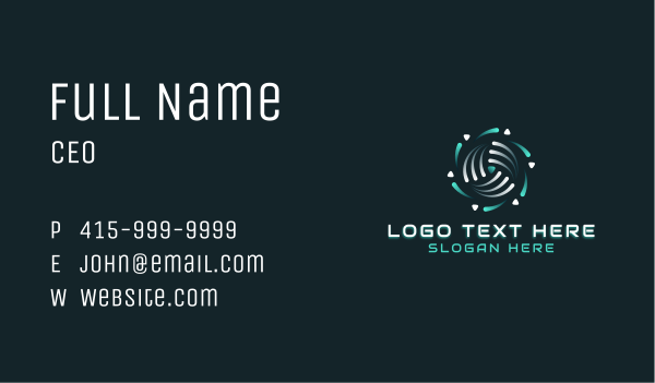 Tech AI Software Business Card Design Image Preview