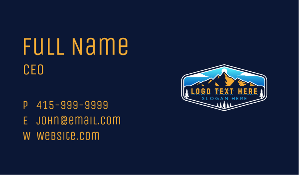 Mountains Scenery Badge Business Card Design Image Preview