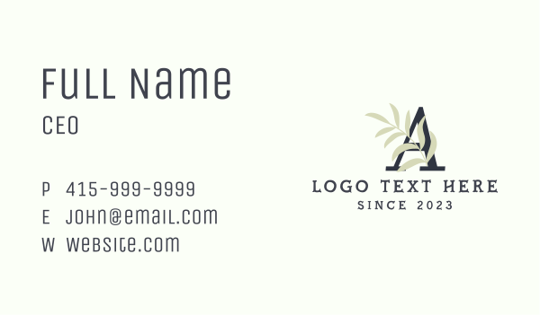 Spa Letter A Business Card Design Image Preview
