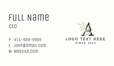 Spa Letter A Business Card Image Preview