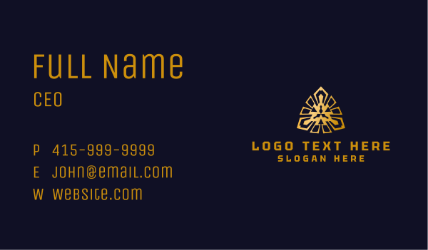 Gold Abstract Triangle Business Card Design Image Preview