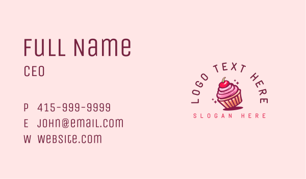 Cherry Cupcake Toppings Business Card Design Image Preview