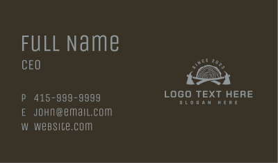 Axe Lumberjack Log Business Card Image Preview