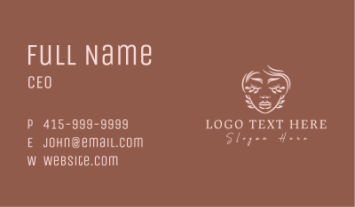 Feminine Leaf Face Business Card Image Preview