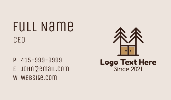 Pine Cabinet Furniture Business Card Design Image Preview