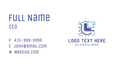Dotted Business Letter L Business Card Image Preview