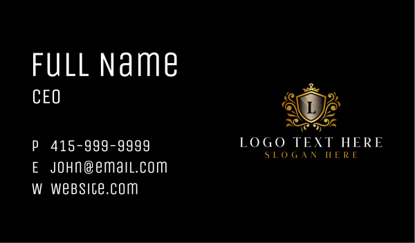Shield Luxe Crown Business Card Design Image Preview