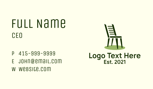 Ladderback Dining Chair Business Card Design Image Preview