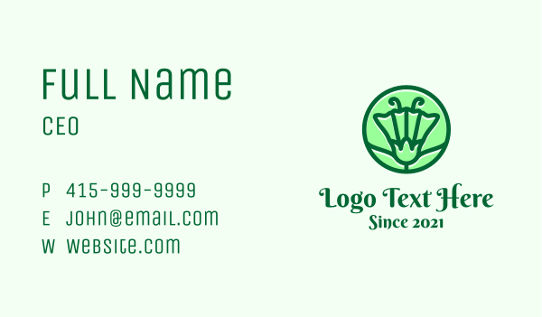 Green Flower Circle Business Card Design Image Preview