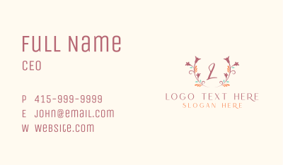 Floral Natural Cosmetics Letter Business Card Image Preview