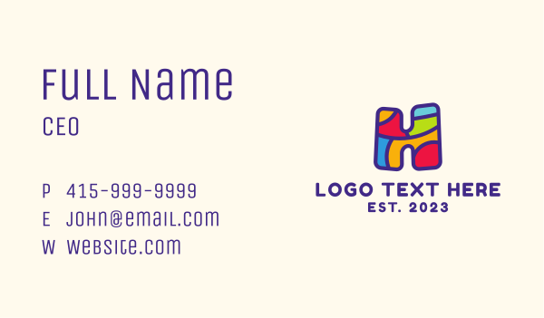 Colorful Letter H Business Card Design Image Preview