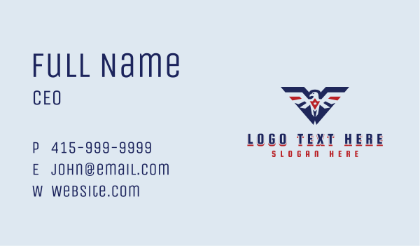 American Eagle Patriot Business Card Design Image Preview