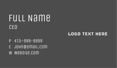 Generic White Wordmark Business Card Image Preview