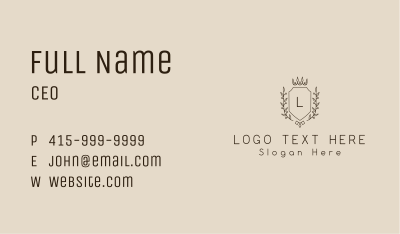 Royal Crown Wreath Shield Letter Business Card Image Preview