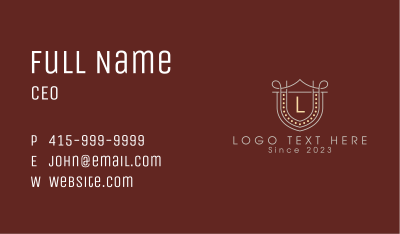 Retro Shield Badge Letter Business Card Image Preview