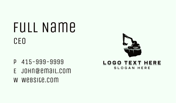 Excavator Mining Quarry Business Card Design Image Preview