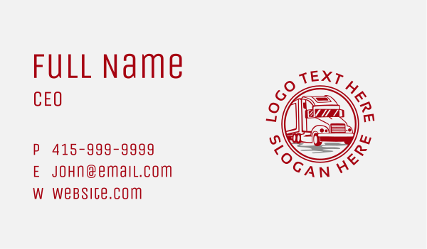 Trailer Truck Courier Business Card Design Image Preview
