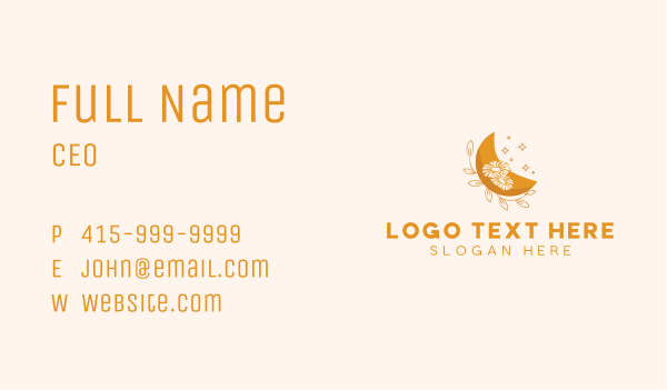 Crescent Floral Moon Business Card Design Image Preview
