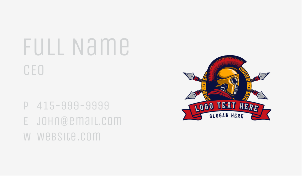 Skull Spartan Gaming Business Card Design Image Preview