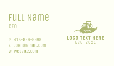 Agriculture Leaf Tractor  Business Card Image Preview