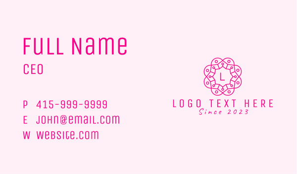 Pink Floral Decoration  Business Card Design Image Preview