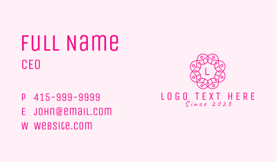 Pink Floral Decoration  Business Card Image Preview
