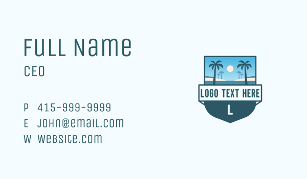 Tropical Resort Getaway Business Card Design Image Preview