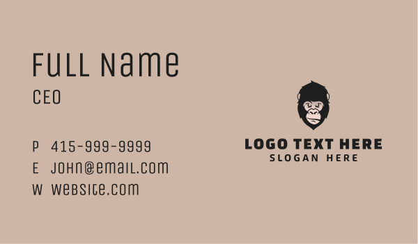 Gorilla Animal Head Business Card Design Image Preview