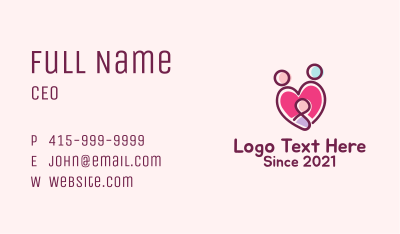 Heart Family Adoption  Business Card Image Preview
