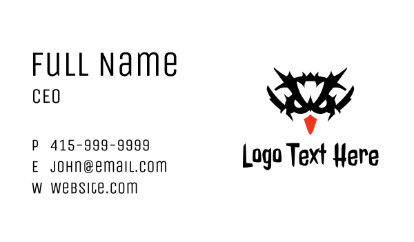 Evil Owl Tattoo Business Card Design Image Preview