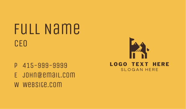 Camel Mountain River Business Card Design Image Preview