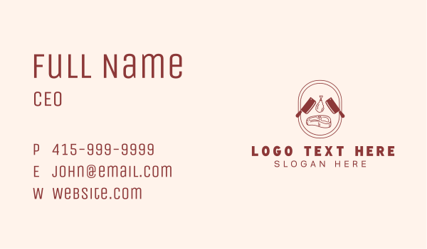 Meat Butcher Badge Business Card Design Image Preview