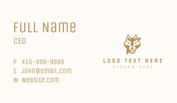 Modern Wolf Head Business Card Design Image Preview