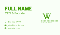 Green Letter W Business Card Image Preview