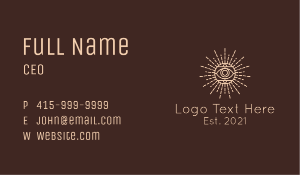 Egyptian Mystical Eye  Business Card Design Image Preview