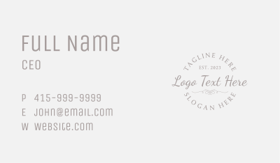 Elegant Classic Boutique Wordmark Business Card Image Preview