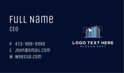 Building Architect Blueprint Business Card Image Preview