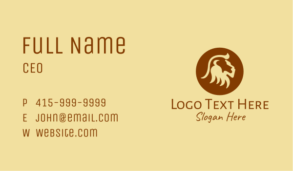 Brown Wild Lion Business Card Design Image Preview