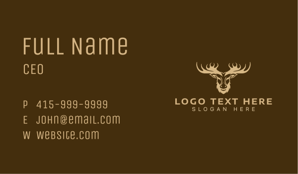 Moose Antler Wildlife Business Card Design Image Preview