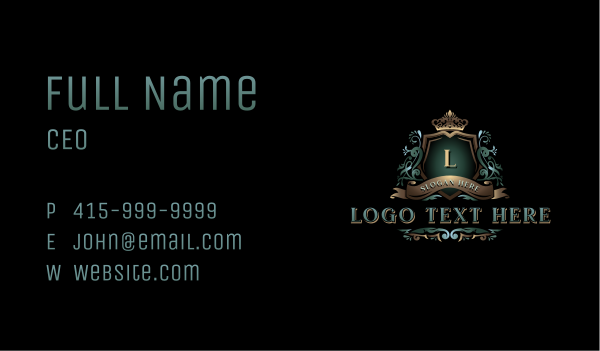 Ornamental Crown Crest Business Card Design Image Preview