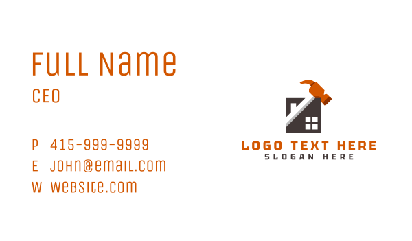 Hammer House Handyman Business Card Design