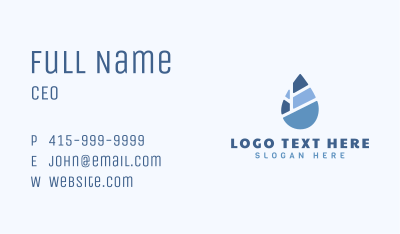 Blue Droplet Fluid Business Card Image Preview