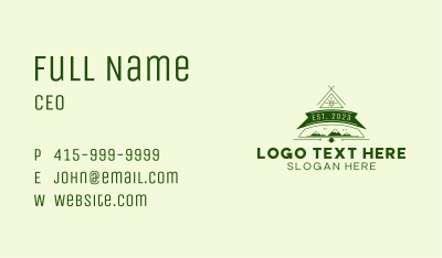 Green Outdoor Emblem  Business Card Image Preview