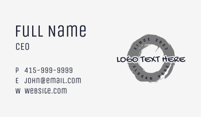 Graffiti Brush Circle Wordmark Business Card Image Preview