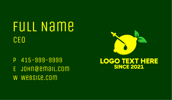 Organic Lemon Extract Business Card Design Image Preview