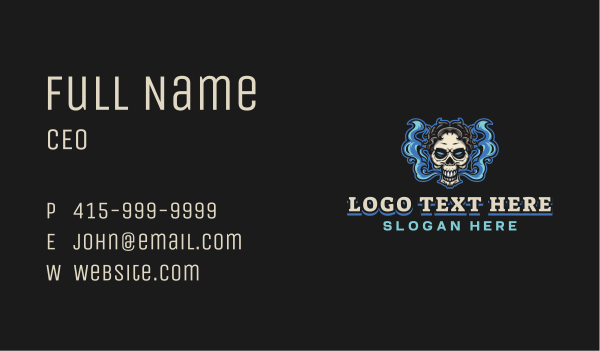 Smoking Skull Gamer Business Card Design Image Preview