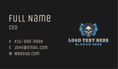 Smoking Skull Gamer Business Card Image Preview